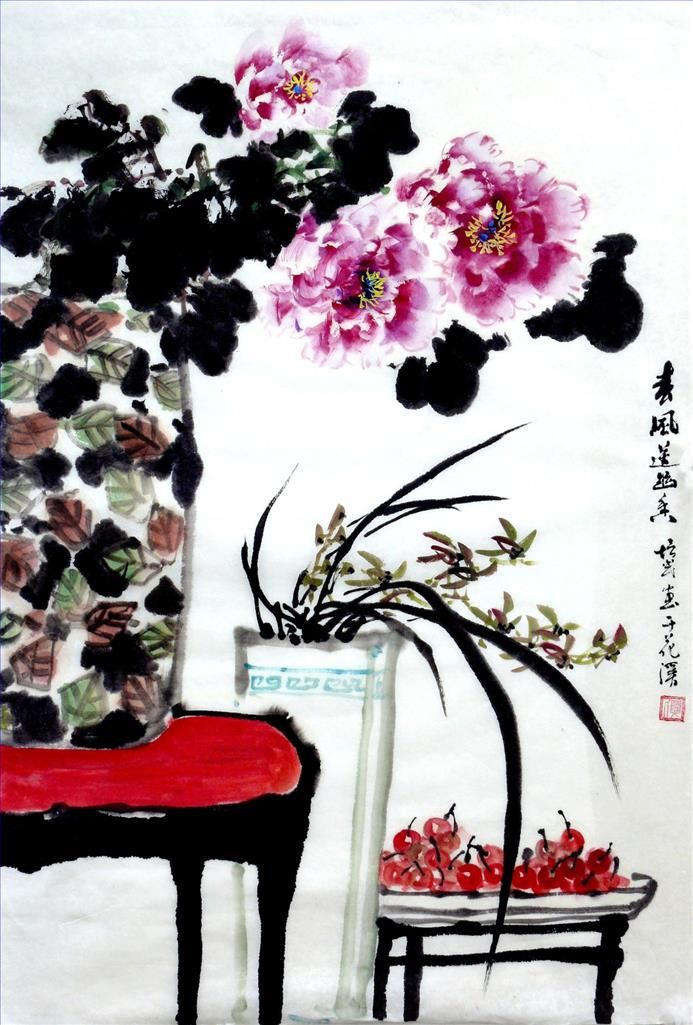 Xia Peimin's Contemporary Chinese Painting - Painting of Flowers and Birds in Traditional Chinese Style