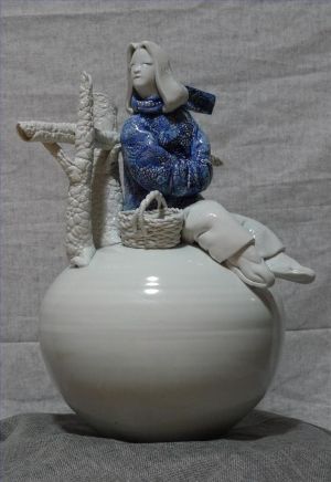 Contemporary Artwork by Xiao Xiaoqiu - Blue and White Porcelain