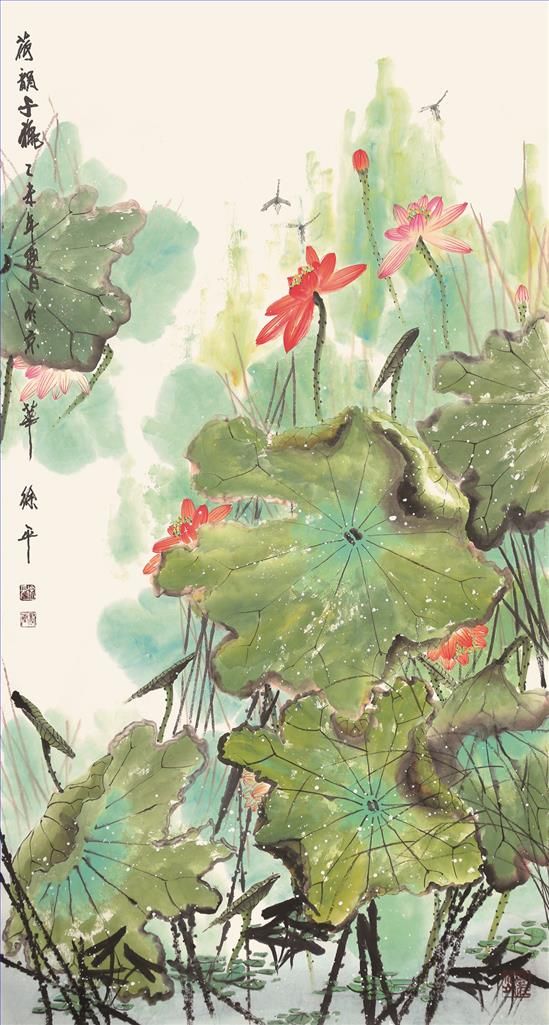 Xu Ping's Contemporary Chinese Painting - Autumn Lotus