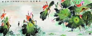 Contemporary Chinese Painting - Moonlight Over Lotus Pond