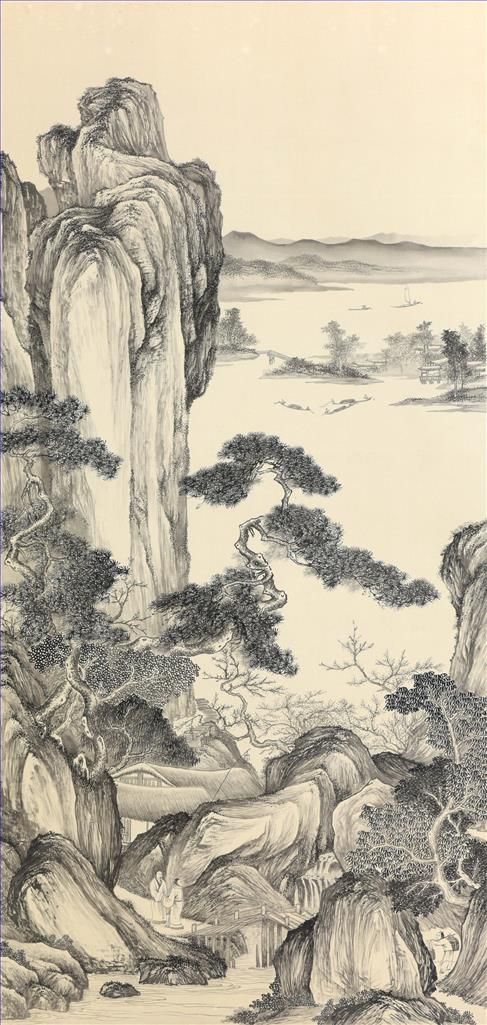 Xu Zisong's Contemporary Chinese Painting - Prunus Mountain House