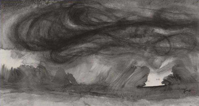 Xuan Yongsheng's Contemporary Chinese Painting - Mountain Water Cloud Fog Rain Hail Gas Electricity Thunder and Me