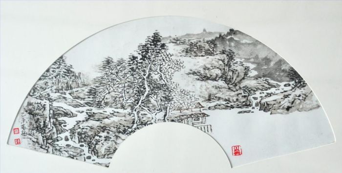 Xue Ximei's Contemporary Chinese Painting - Landscape Fan