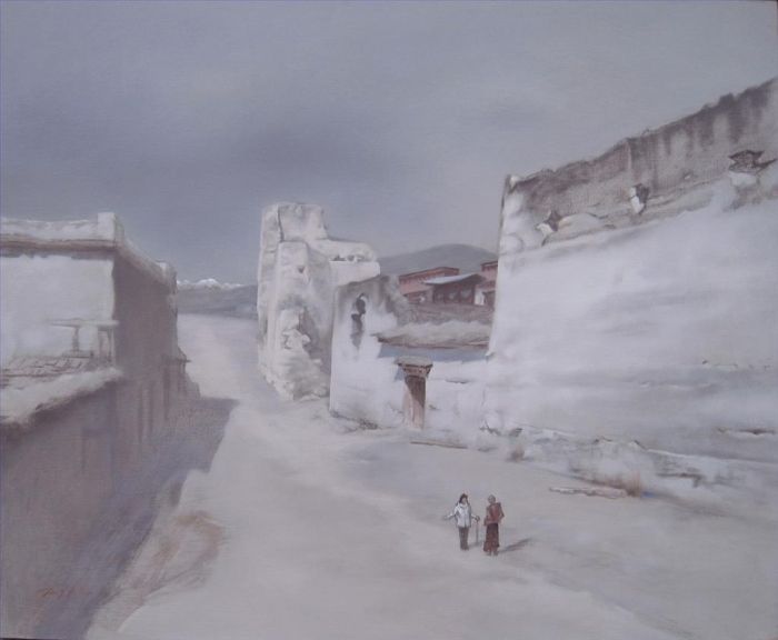Yang Chunsheng's Contemporary Oil Painting - Asking For Direction