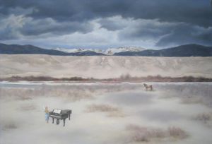 Contemporary Oil Painting - Holy Piano in Zhongdian