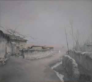 Contemporary Oil Painting - The Entrance to Butuobazi Village