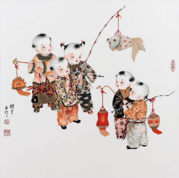 Yang Liying's Contemporary Various Paintings - Lantern Festival