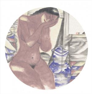 Contemporary Chinese Painting - Soliloquy Blue and White Porcelain 3