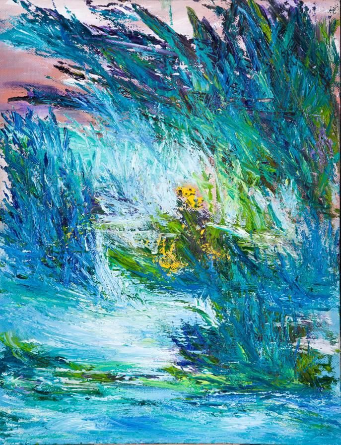 Yang Sushan's Contemporary Oil Painting - Summer in The Stream