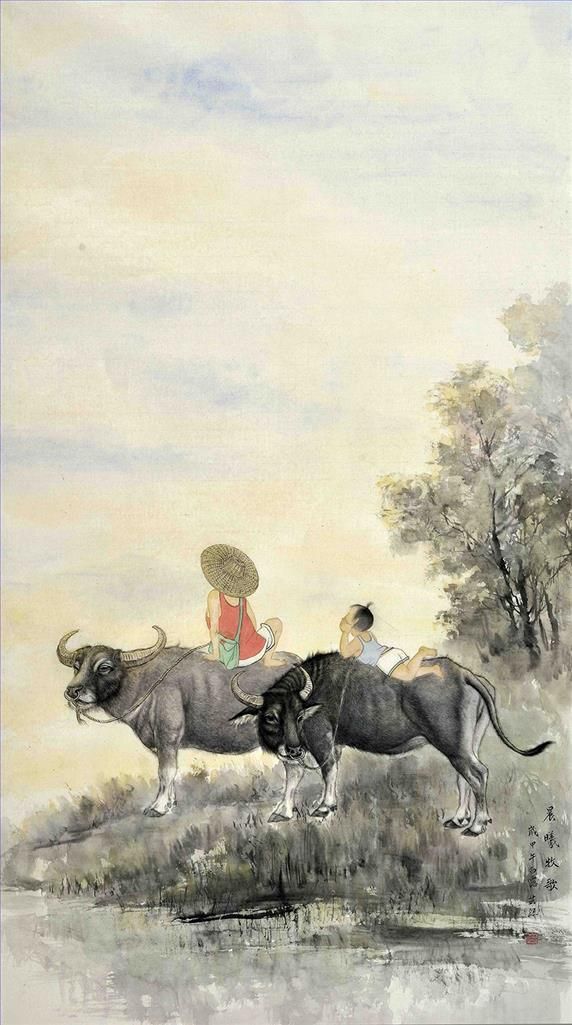 Yang Yunxi's Contemporary Chinese Painting - Pastoral Song in The Morning