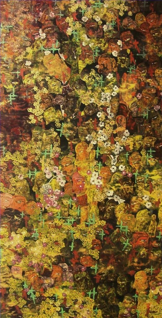 Ye Jun's Contemporary Chinese Painting - A Mass of Flowers