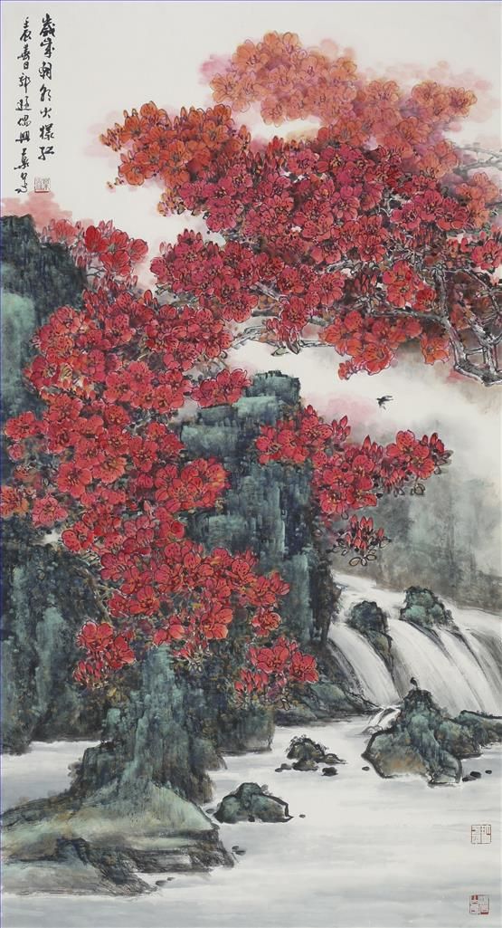 Ye Quan's Contemporary Chinese Painting - As Red As Fire