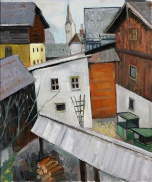 Contemporary Oil Painting - Hallstadt Scenery