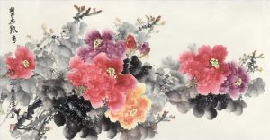 Contemporary Artwork by Yu Haoguang - Painting of Flowers and Birds in Traditional Chinese Style