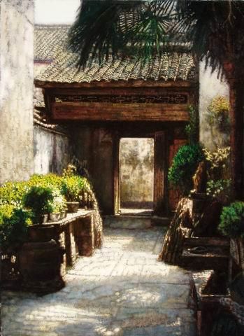 Yu Shichao's Contemporary Oil Painting - Yard