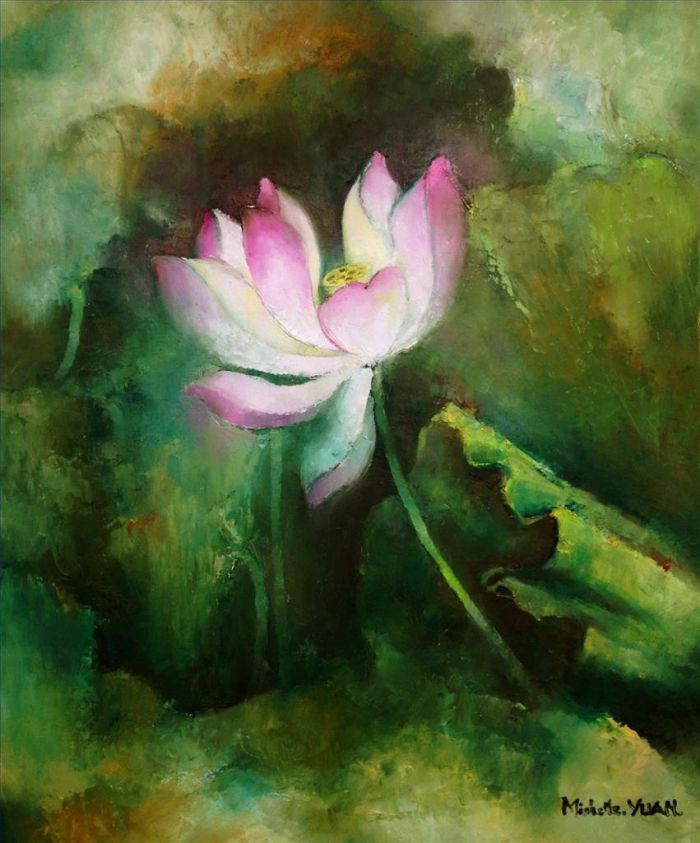 Yuan Qiuping's Contemporary Oil Painting - The Story of Lotus