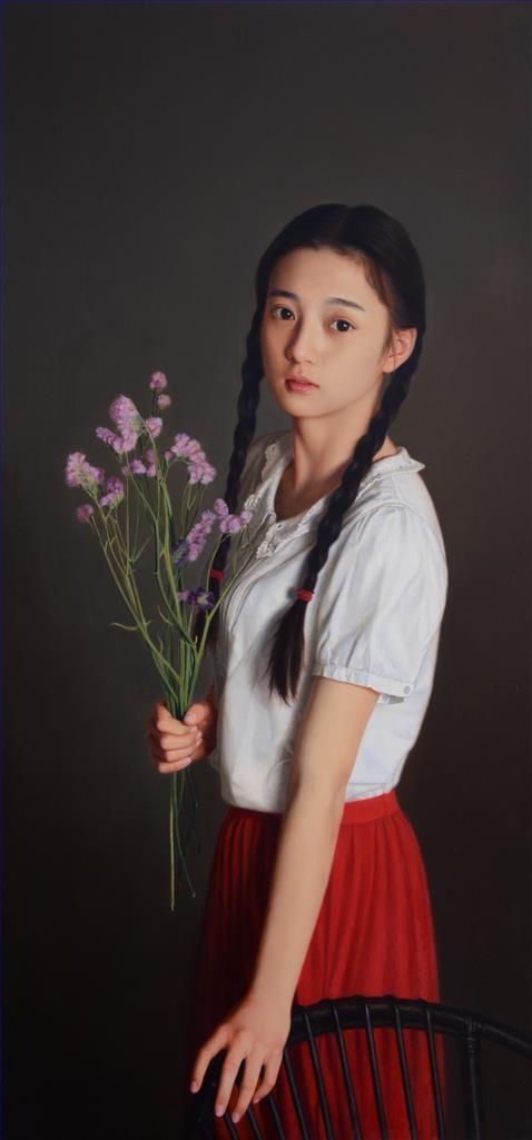 Yue Xiaoqing's Contemporary Oil Painting - 17 Years Old At That Time