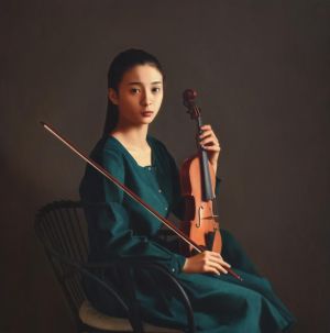 Contemporary Artwork by Yue Xiaoqing - Violinist