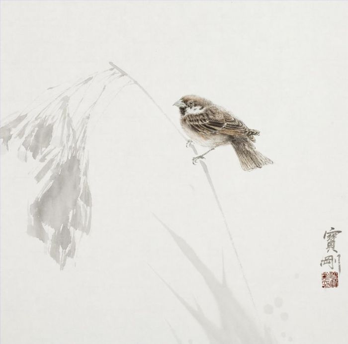 Zeng Baogang's Contemporary Chinese Painting - Gentle Breeze