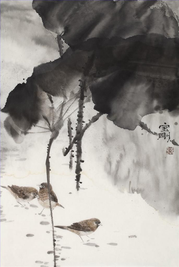 Zeng Baogang's Contemporary Chinese Painting - Have Fun Bird 2