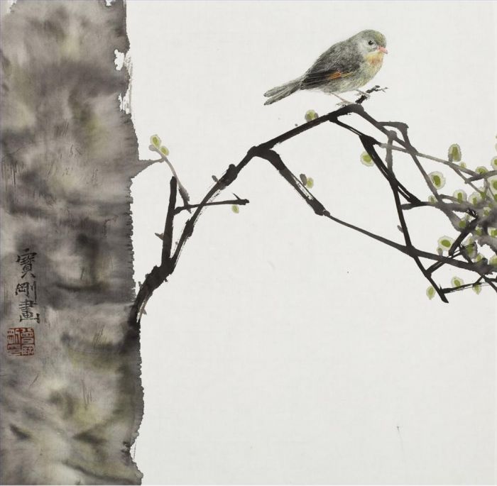 Zeng Baogang's Contemporary Chinese Painting - Painting of Flowers and Birds in Traditional Chinese Style