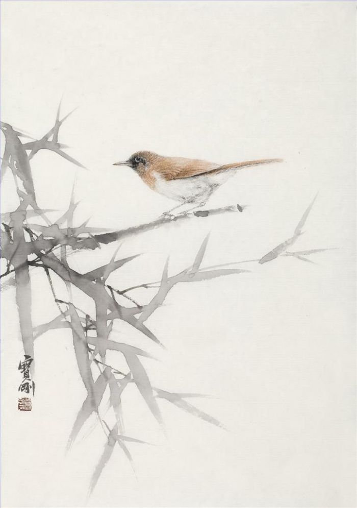 Zeng Baogang's Contemporary Chinese Painting - The Charm of Ink Painting Bird