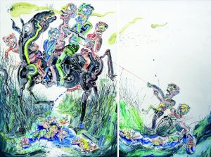 Contemporary Artwork by Zeng Yang - Wake Up From A Dream by A Horse