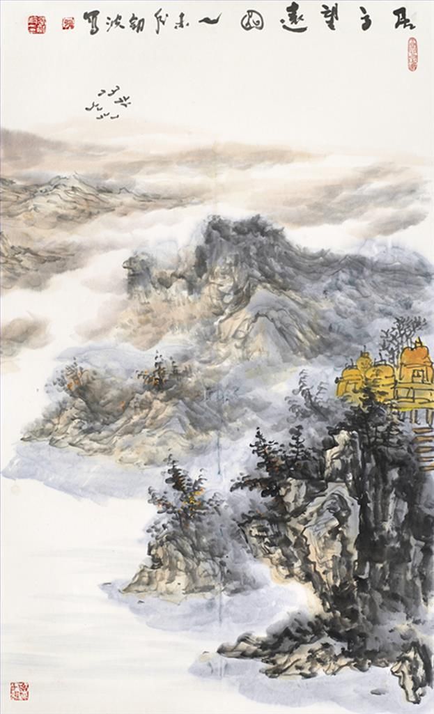 Zhang Jianbo's Contemporary Chinese Painting - On The Mountain Top