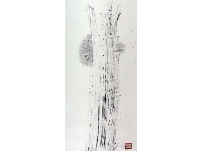 Zhang Meng's Contemporary Chinese Painting - Hide Behind A Tree 2