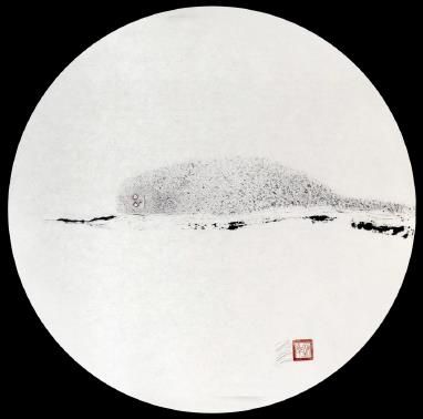 Zhang Meng's Contemporary Chinese Painting - Hide Behind A Tree