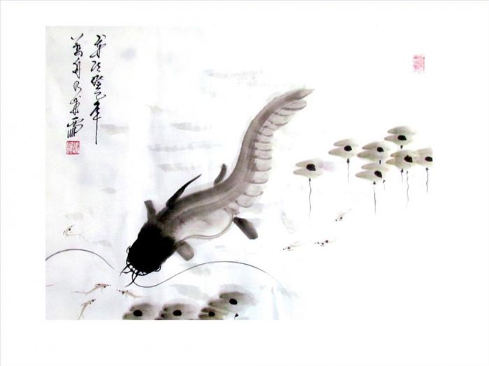 Zhang Naicheng's Contemporary Chinese Painting - Fish