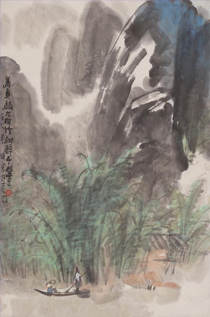 Zhang Xiaohan's Contemporary Chinese Painting - Song of Fisherman