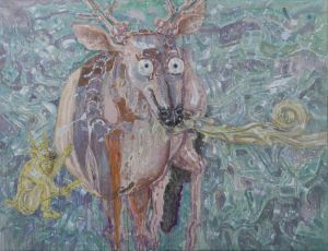 Contemporary Oil Painting - Lucky Stone and Strange Animal 2