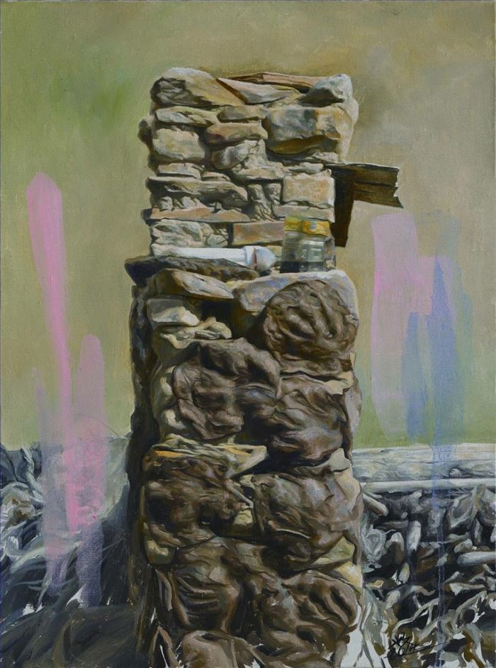 Zhang Yiwen's Contemporary Oil Painting - Pillar
