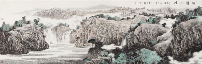 Zhang Yixin's Contemporary Chinese Painting - Beautiful Landscape