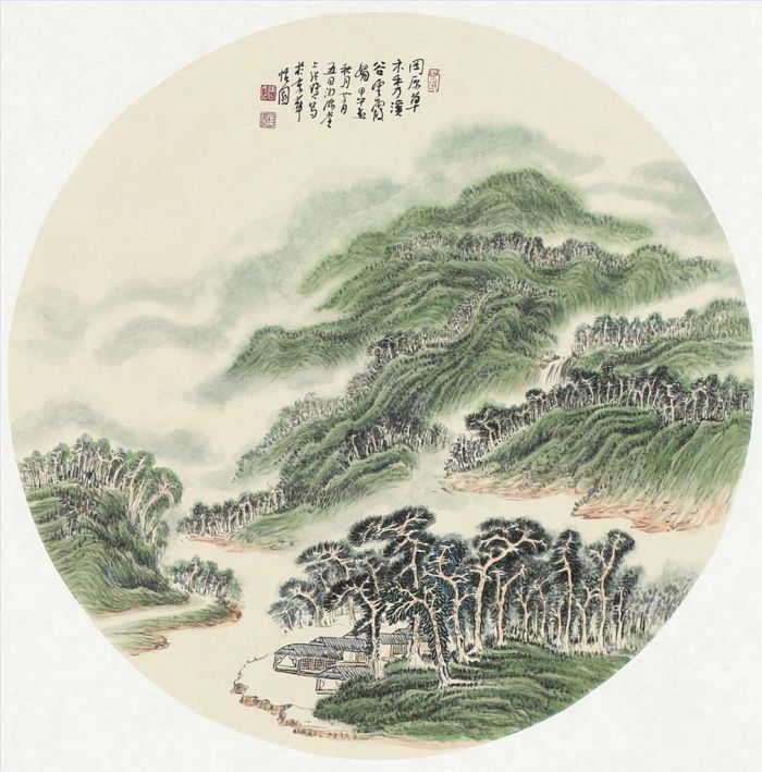 Zhang Zhengui's Contemporary Chinese Painting - Landscape in Gangyuan