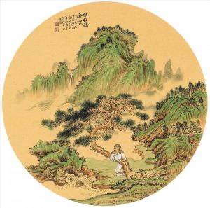Contemporary Chinese Painting - Listening to The Song of The Stream on A Pine Tree