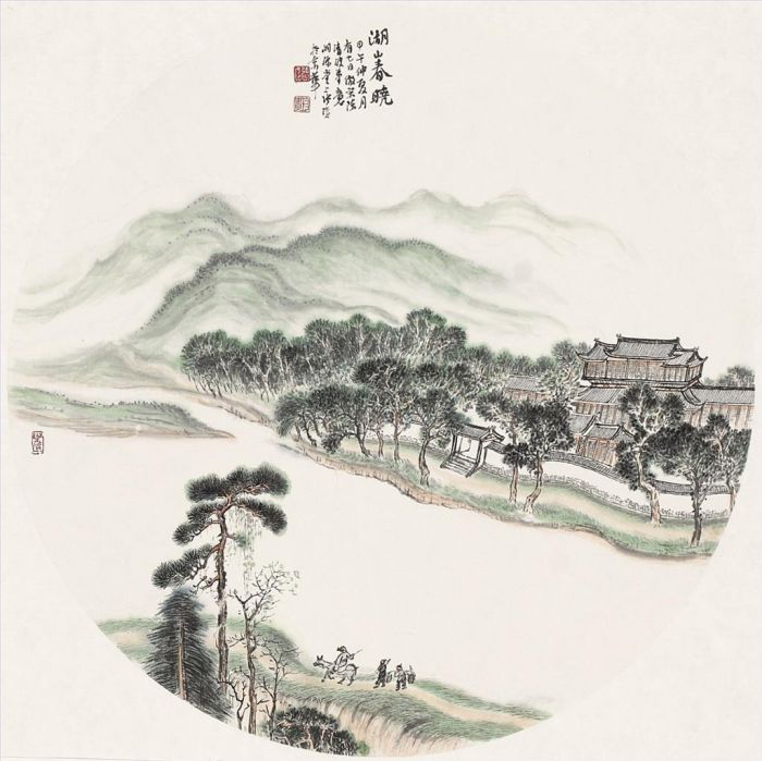 Zhang Zhengui's Contemporary Chinese Painting - Spring Dawn in The Lake