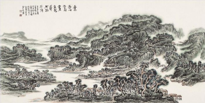 Zhang Zhengui's Contemporary Chinese Painting - Spring Landscape