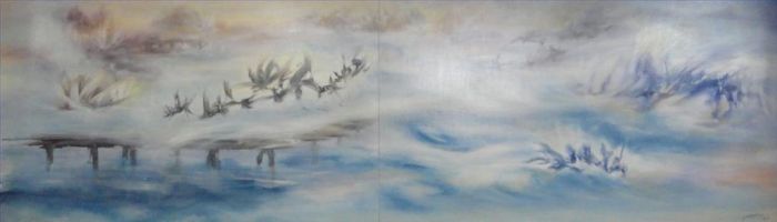 Zachary Chang's Contemporary Oil Painting - Scattering Five Elements 2