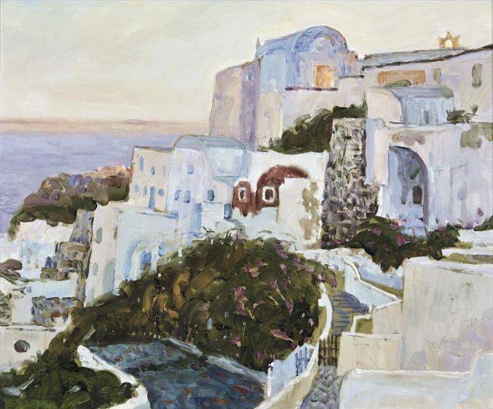 Zhang Zishen's Contemporary Oil Painting - Greek Scenery