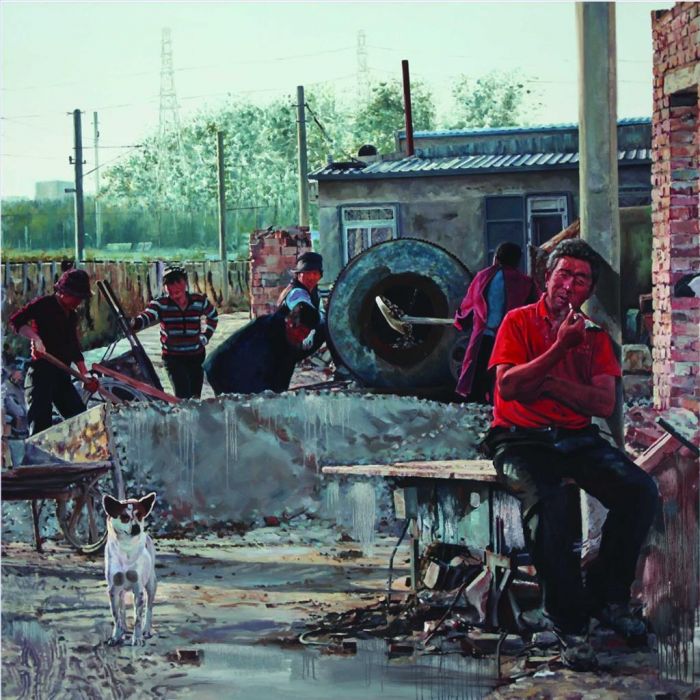 Zhao Heng's Contemporary Oil Painting - Construction Site Series 2