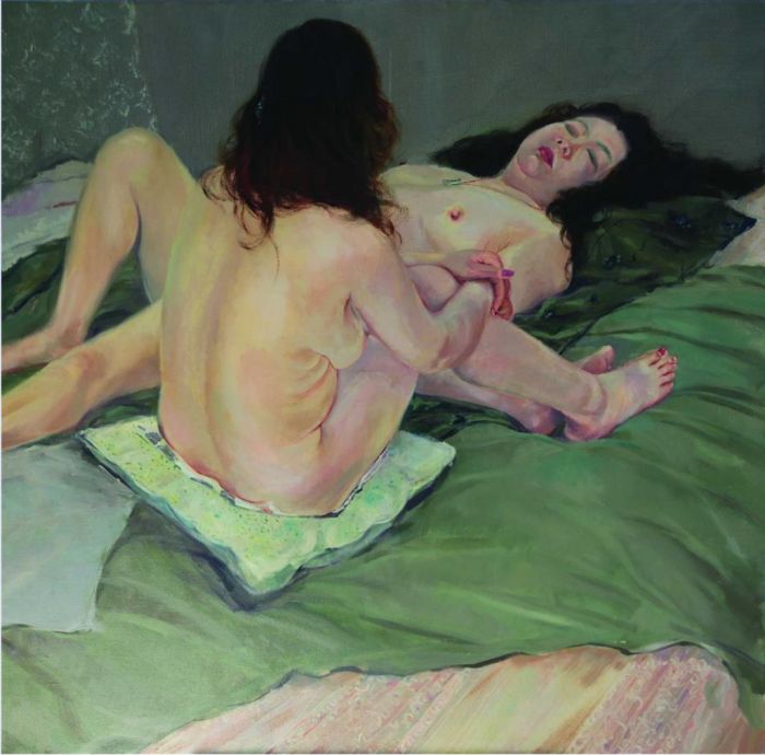 Zhao Heng's Contemporary Oil Painting - Two Naked Women 2