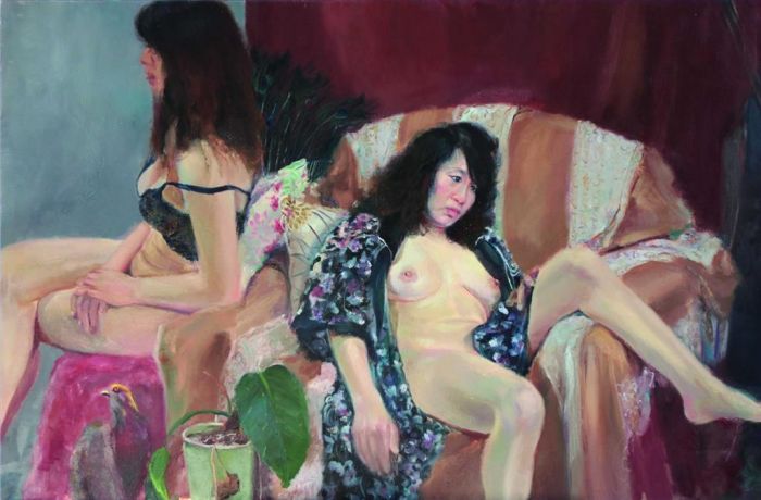 Zhao Heng's Contemporary Oil Painting - Two Naked Women