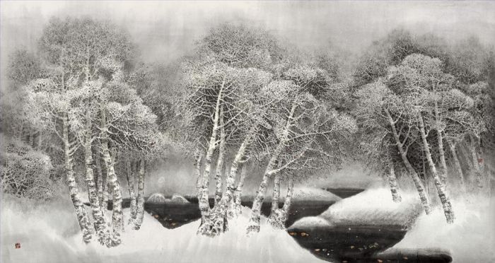 Zhao Jinhe's Contemporary Various Paintings - Snowfield
