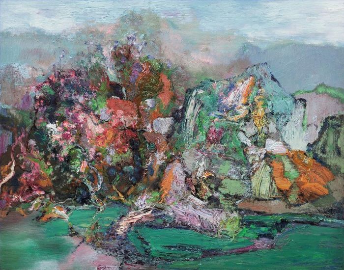 Zhou Maodong's Contemporary Oil Painting - Tranquil Landscape