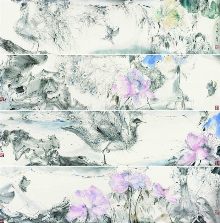 Zhao Yiwen's Contemporary Chinese Painting - Illusional Flowers