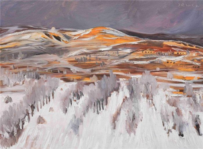 Zhao Zihou's Contemporary Oil Painting - Snow Highland