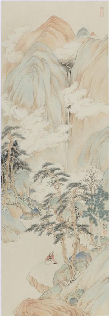 Zheng Wen's Contemporary Chinese Painting - Waterfall