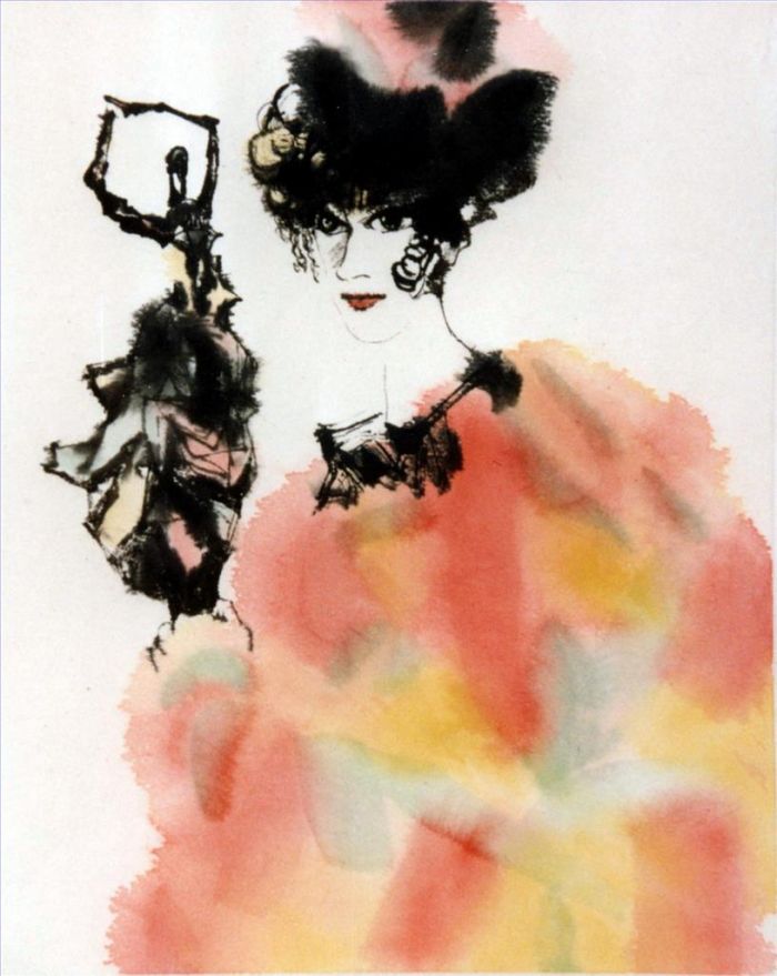 Zhou Gang's Contemporary Chinese Painting - Japanese Woman